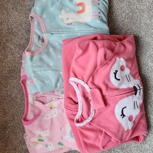 Like New 3 Fleece Sleeper Footies Absorba/Carter's 3T